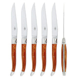 Forge de  Laguiole 6 Piece Steak Knife Set Rosewood Shiny Finish