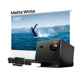 Long-Throw Projector Valerion Pro2 + AWOL Floor Rising Matte White Screen + Valerion ThunderBeat 5.1.2 Bundle