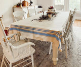 French Striped Tablecloth