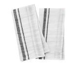 Black French Linen Tea Towels  - Set of 2