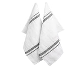 Black French Linen Tea Towels  - Set of 2
