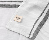 Black French Linen Tea Towels  - Set of 2