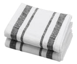 Black French Linen Tea Towels  - Set of 2