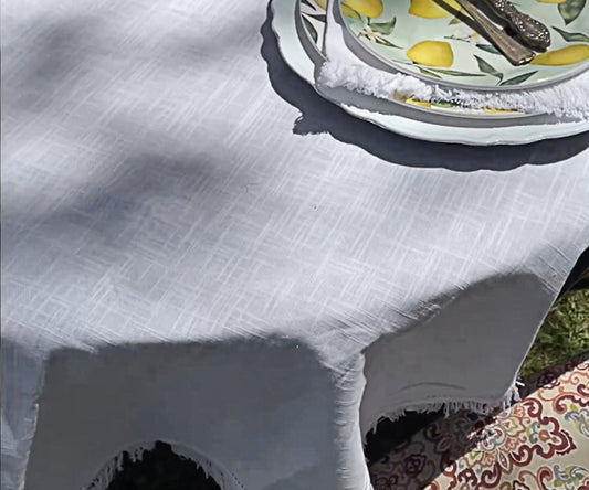 White Tablecloths - Fringe Edges