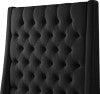 Fritz Velvet Bed - Elegant Contemporary Wingback Design with Dramatic Tufted Headboard & Nailheads