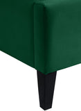 Fritz Velvet Bed - Elegant Contemporary Wingback Design with Dramatic Tufted Headboard & Nailheads