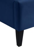 Fritz Velvet Bed - Elegant Contemporary Wingback Design with Dramatic Tufted Headboard & Nailheads