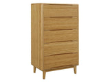 Currant Five Drawer High Chest, Caramelized