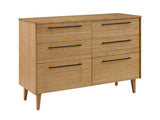 Sienna Six Drawer Double Dresser, Caramelized