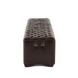 D'Orsay 79" Upholstered Bench in Brown Leather