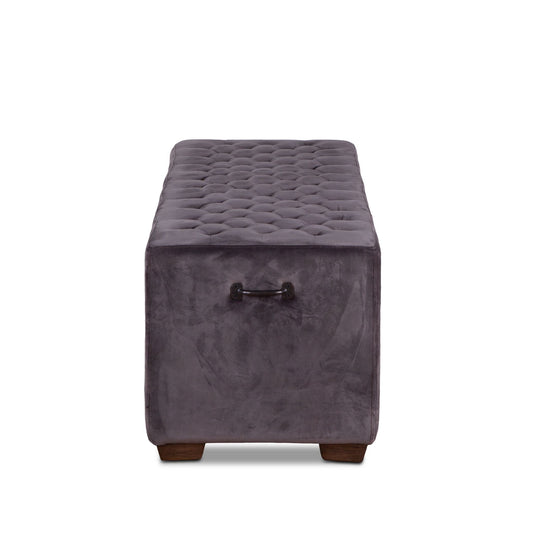 D'Orsay 59" Upholstered Bench in Asphalt Velvet
