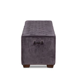 D'Orsay 59" Upholstered Bench in Asphalt Velvet