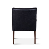 Madison 24" Dining Armchair in Black Eco Leather with Dark Legs