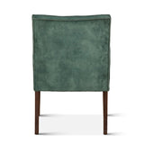 Madison 24" Dining Armchair in Green Velvet with Dark Legs