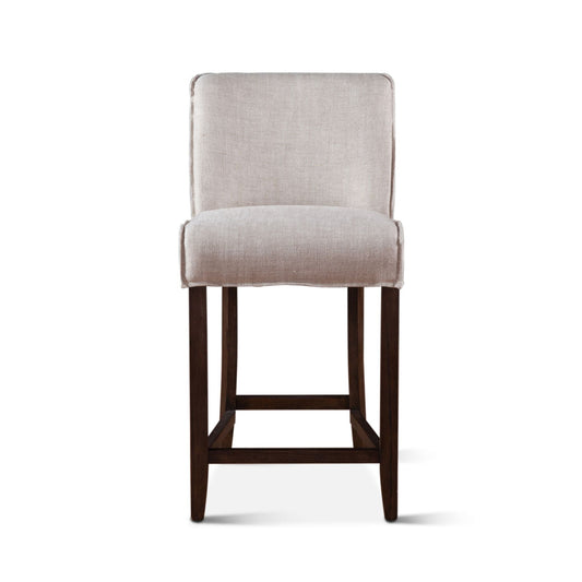 Buddy 20" Counter Chair in Beige Linen with Dark Legs