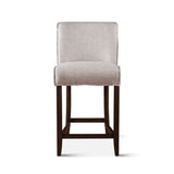 Buddy 20" Counter Chair in Beige Linen with Dark Legs
