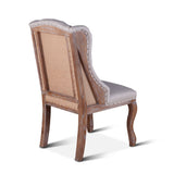 Satine 25" Dining Chair in Off White Linen with Napoleon Legs