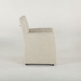 Peabody 25" Wheeled Armchair in Beige Linen