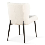 Jennifer 20" Dining Chair in White Boucle