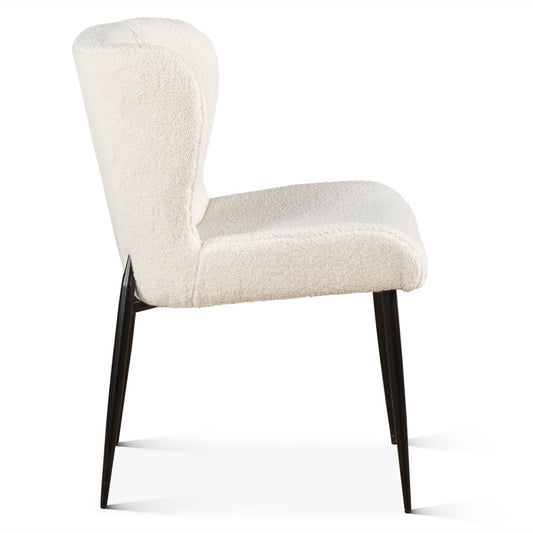 Jennifer 20" Dining Chair in White Boucle