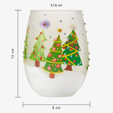 Christmas Tree Holiday Themed Wine & Water Glasses - Set of 2