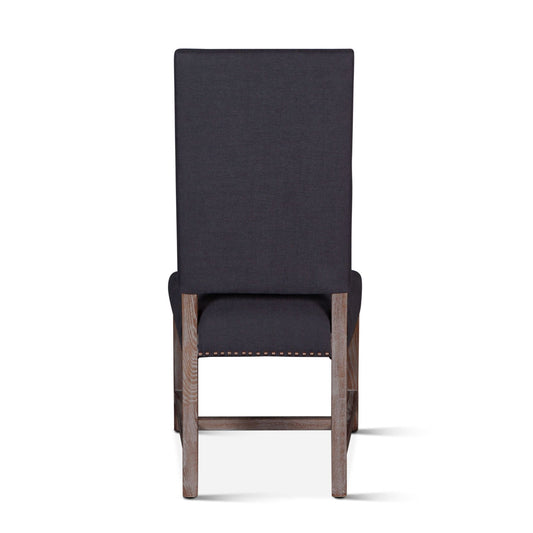Darcy 21" Upholstered Dining Chair in Dark Gray Linen