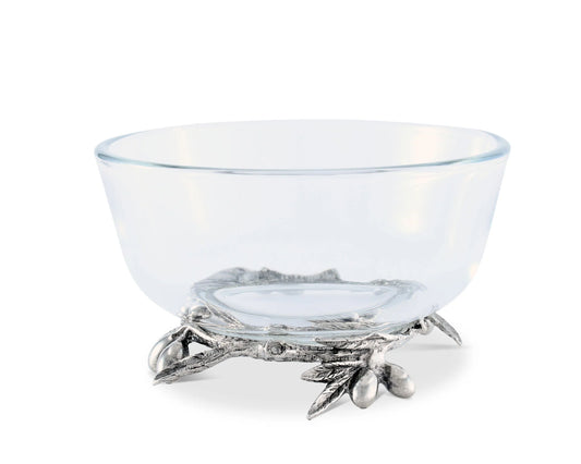 Olive Grove Glass & Pewter Bowl