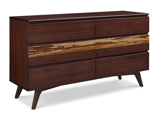 Azara Six Drawer Double Dresser, Sable