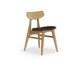 Cassia Dining Chair With Leather Seat, Caramelized, (Set of 2)