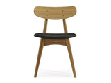 Cassia Dining Chair With Leather Seat, Caramelized, (Set of 2)
