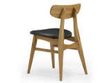 Cassia Dining Chair With Leather Seat, Caramelized, (Set of 2)