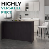 Ginger Kitchen Island with Spacious Countertop, Three Open Storage Shelves, Dual Cabinet Doors with Interior Shelves and Functional Floorstanding Design for Enhanced Organization, Meal Prep Efficiency and Modern Kitchen Appeal