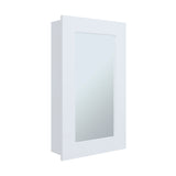 TUHOME Juno 25.7-Inch High by 15.7-Inch Wide Narrow Mirror Medicine Cabinet with One Door and Three Interior Shelves, Wall-Mounted Storage Organizer for Bathroom or Kitchen, Compact Modern Cabinet for Essentials