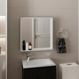 Dakota Medicine Cabinet with Mirror and Storage, Wall-Mounted Modern Bathroom Organizer with Multiple Shelves for Toiletries, Medications, and Cosmetics, Sleek Design with White Finish to Maximize Bathroom Space