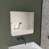 Luv Mirror Medicine Cabinet with Interior Shelves, Modern Bathroom Storage Solution and Organizer, Stylish Wall-Mounted Cabinet for Toiletries, Medications, and Cosmetics, Sleek Design with White Finish