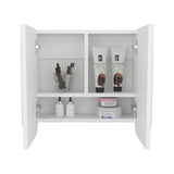 Luv Mirror Medicine Cabinet with Interior Shelves, Modern Bathroom Storage Solution and Organizer, Stylish Wall-Mounted Cabinet for Toiletries, Medications, and Cosmetics, Sleek Design with White Finish