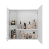 Sines Mirror Medicine Cabinet with Double-Door Mirrored Front, Four Interior Storage Shelves, Minimalist Wall-Mounted Design and Space-Saving Bathroom Organization for Daily Essentials and Modern Home Convenience