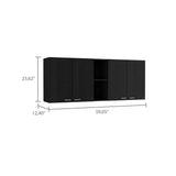 Portofino 150 Wall Cabinet,  Double Door, Two External Shelves, Two Interior Shelves