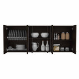 Superior 150 Wall Cabinet With Glass, Four Interior Shelves, Two Double Door