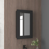 TUHOME Juno 25.7-Inch High by 15.7-Inch Wide Narrow Mirror Medicine Cabinet with One Door and Three Interior Shelves, Wall-Mounted Storage Organizer for Bathroom or Kitchen, Compact Modern Cabinet for Essentials