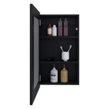 TUHOME Juno 25.7-Inch High by 15.7-Inch Wide Narrow Mirror Medicine Cabinet with One Door and Three Interior Shelves, Wall-Mounted Storage Organizer for Bathroom or Kitchen, Compact Modern Cabinet for Essentials