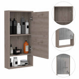 Tuhome Mariana Medicine Cabinet with Mirror, One External Shelf, Two Interior Shelves, Modern Design for Bathroom Storage and Organization