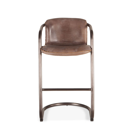 Portofino 22" Bar Chair in Jet Brown Leather