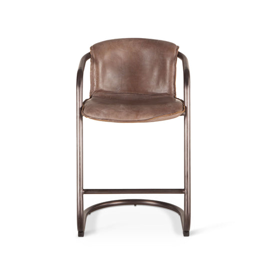 Portofino 22" Counter Chair in Jet Brown Top Grain Leather