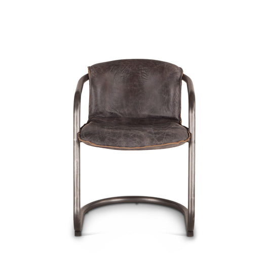 Portofino 22" Dining Chair in Antique Ebony Leather