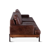 Portofino Industrial 94" Sofa in Geisha Brown Leather