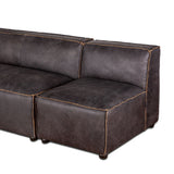 Portofino Loft Three Piece Sectional Sofa in Antique Ebony Leather