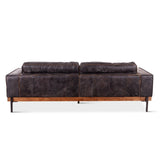 Portofino Modern 95" Sofa in Antique Ebony Leather