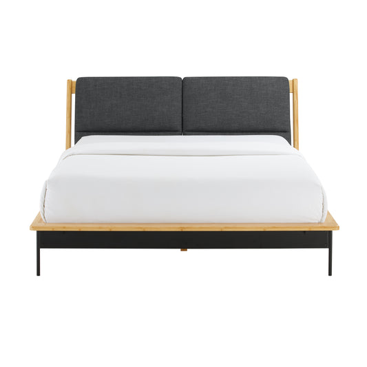 Santa Cruz King Platform Bed with Fabric, Wheat
