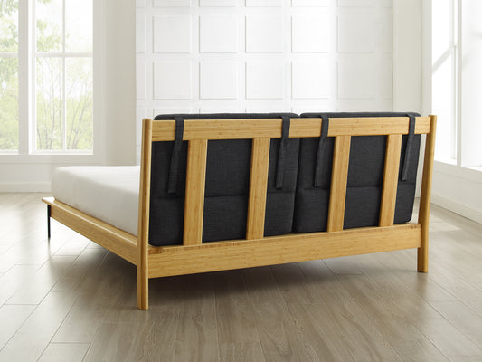 Santa Cruz King Platform Bed with Fabric, Wheat